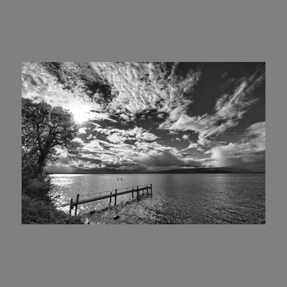 Photo Lac Léman à Thonon en noir et blanc - Christophe Bourreau