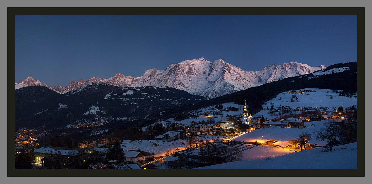 La chaîne du Mont-blanc en haute-résolution depuis Combloux. Les plus belles photos du Mont-blanc par le photographe Christophe Bourreau
